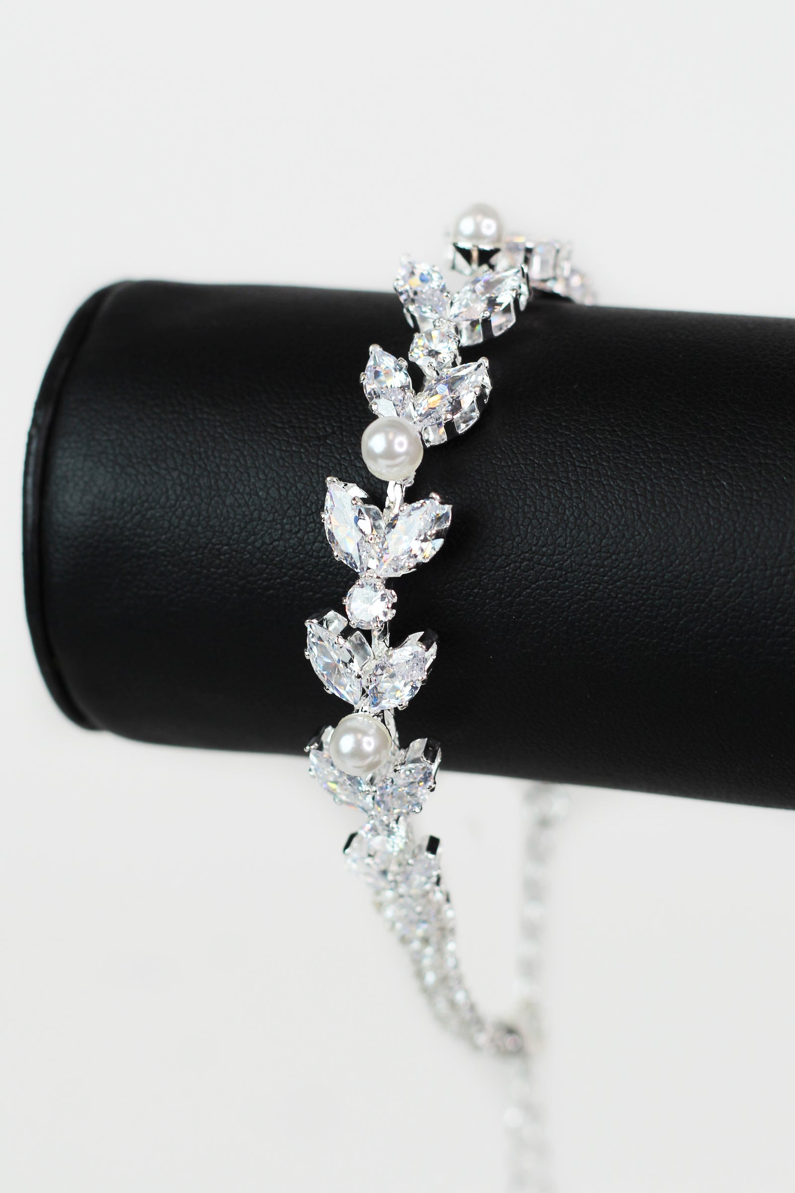 Marquis Leaves Bracelet w/ Pearl Accents