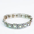 Rhinestone Trimmed Squares Stretch Bracelet
