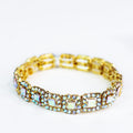 Rhinestone Trimmed Squares Stretch Bracelet