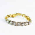 Rhinestone Trimmed Squares Stretch Bracelet