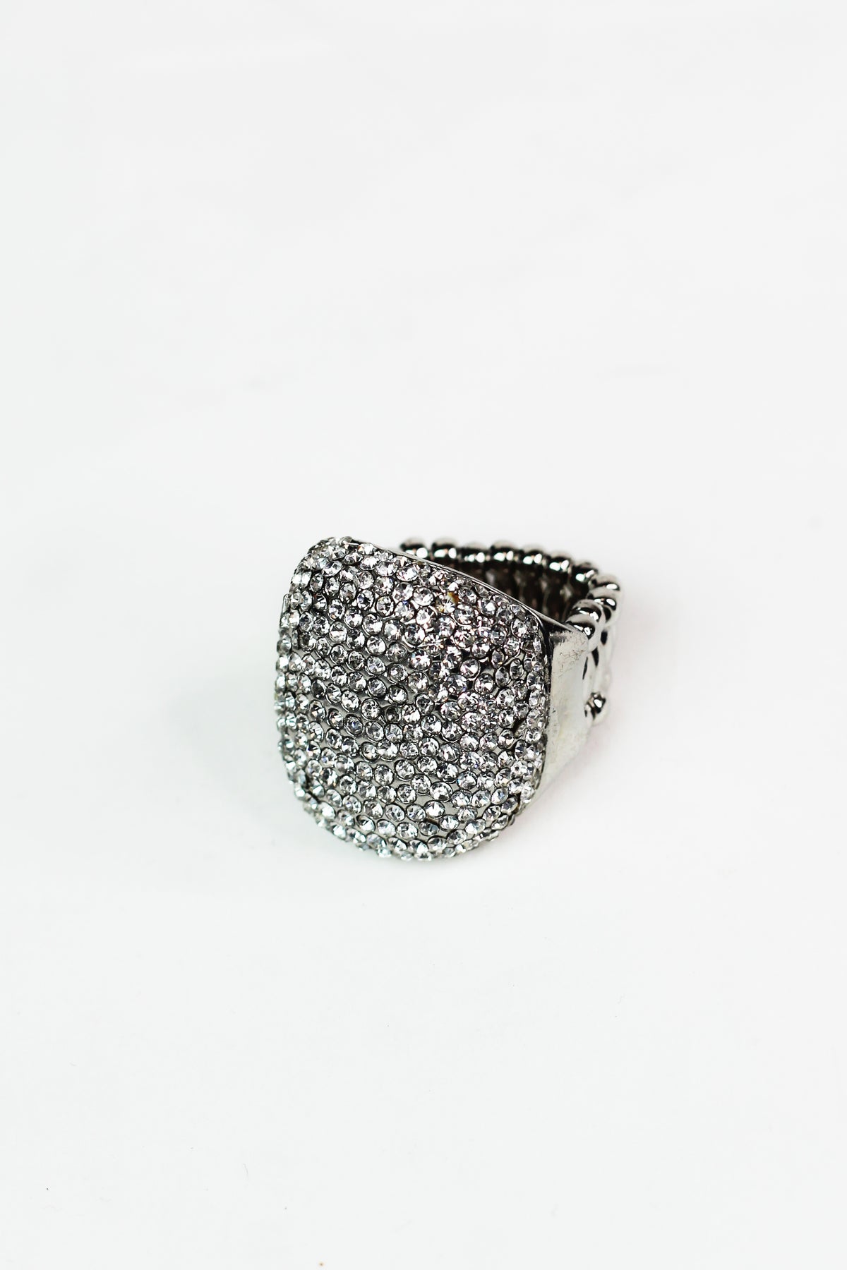 All Pave Curved Dome Stretch Ring