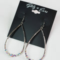 Open Metal Teardrop w/ Bottom Stones Earrings