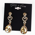 Rhinestone Filigree & Teardrop Earrings