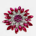 Emerald & Round Stones Sunflower Brooch