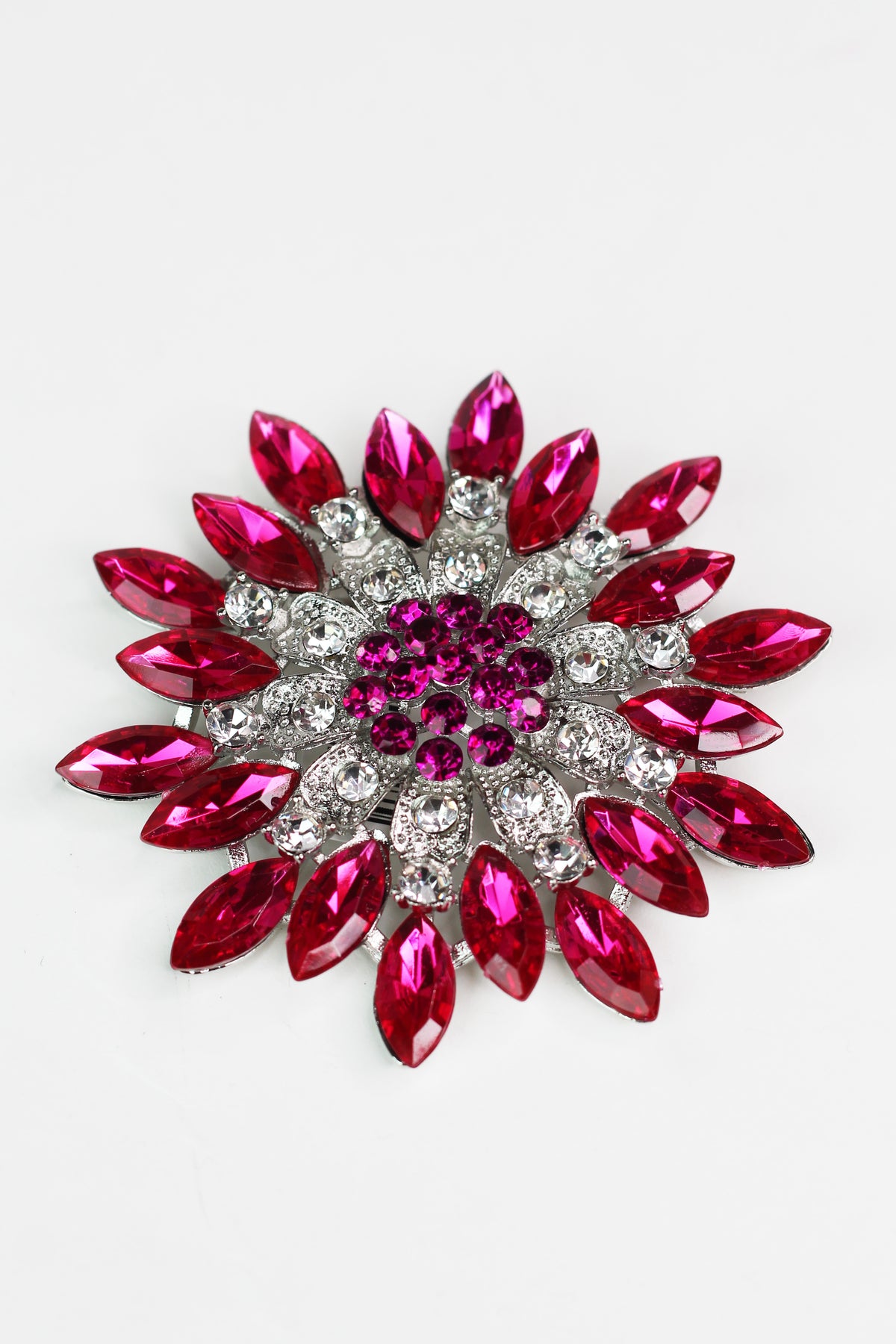 Emerald & Round Stones Sunflower Brooch