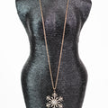 Rhinestone Snowflake Long Chain Necklace