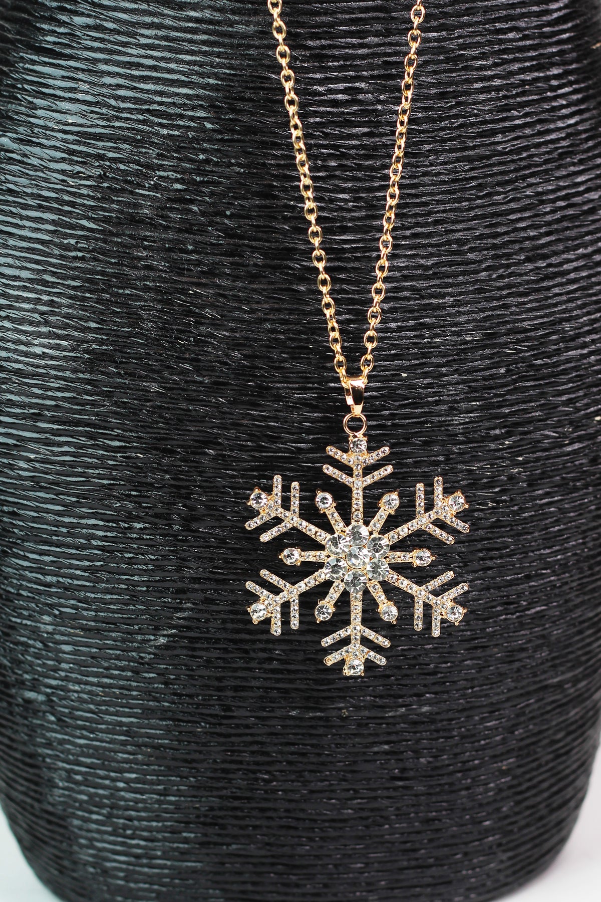 Rhinestone Snowflake Long Chain Necklace
