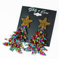 Multicolor Stars Epoxy Christmas Tree Earring