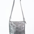 Diamond Shape Design Multi Sized Rhinestone Studded Accent Messenger Bag
