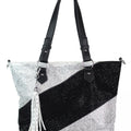 Rhinestone Front Handbag w/ Diagonal Strip & Tassel