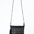 Rhinestone Criss Cross & Cutouts Messenger Bag w/ Chain Strap