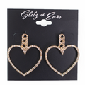 Pave Outline Heart Earrings