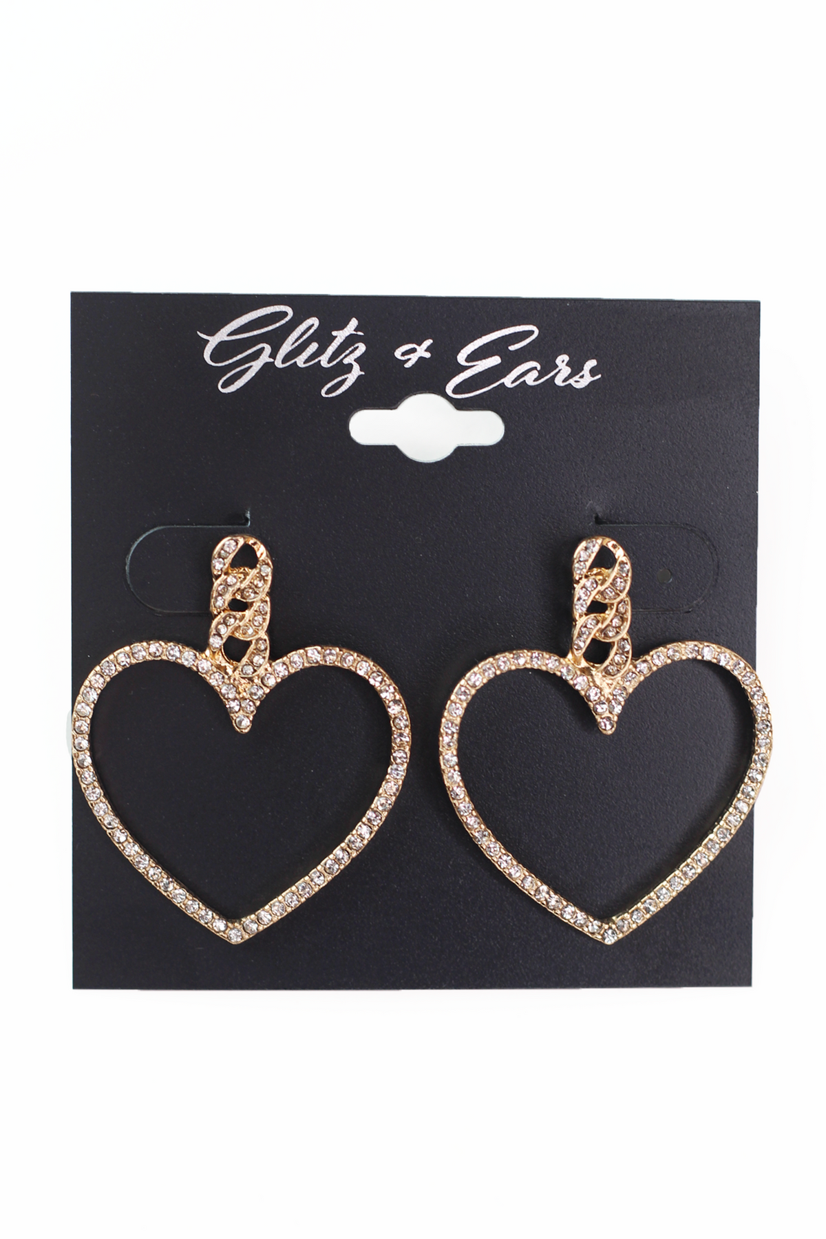 Pave Outline Heart Earrings