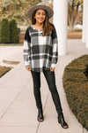 Plaid Long Sleeve with Sequin Shoulder