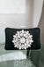 Faux Suede Clutch with Oval & Marquise Front