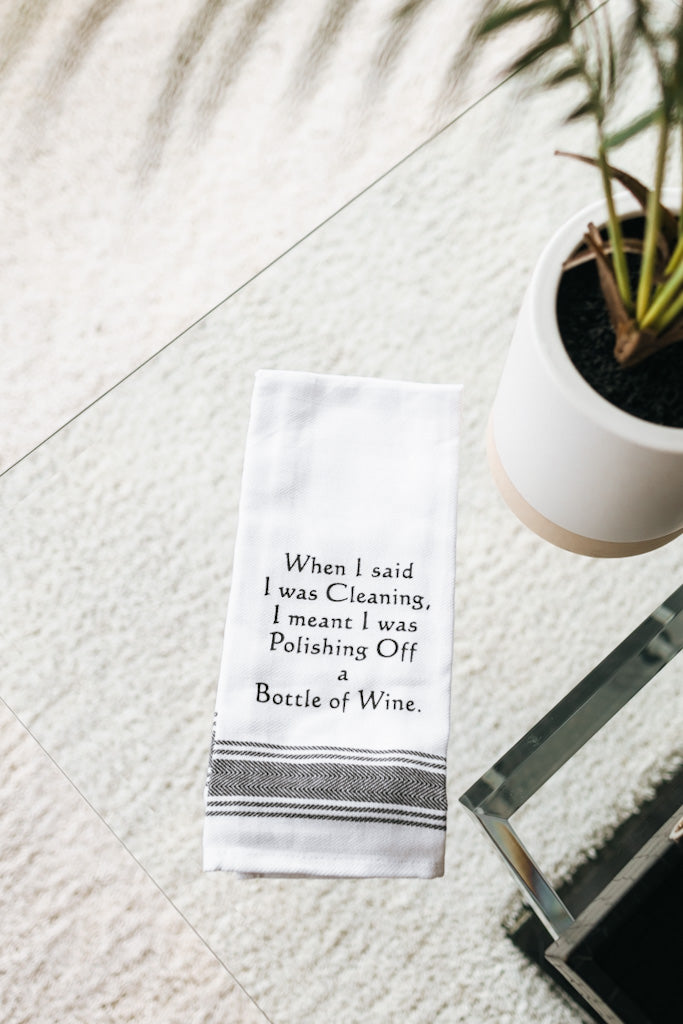 Polishing Wine Bottle Towel