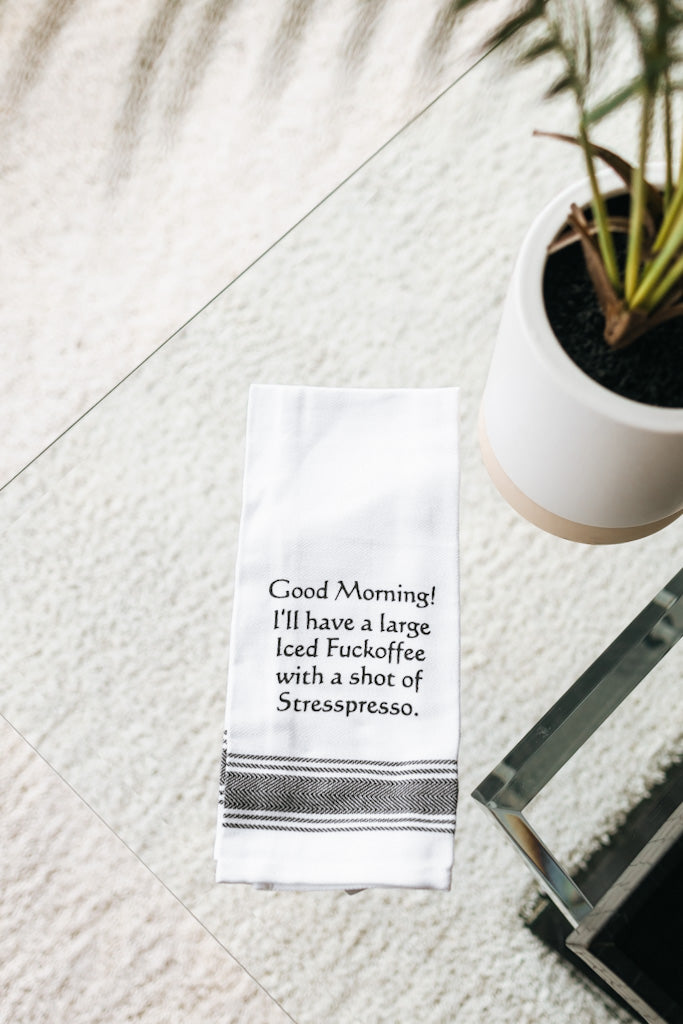 Good Morning Large Iced Coffee Towel