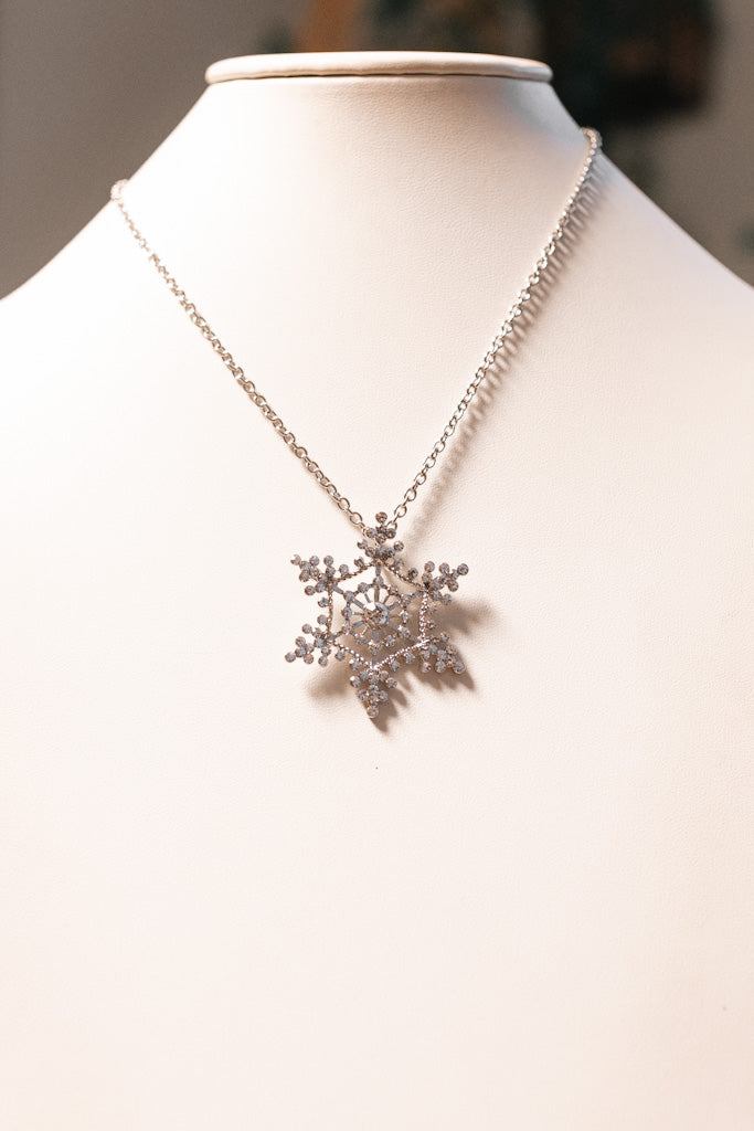 Thick Double Snowflake Necklace