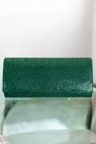 Rounded All Rhinestone Front & Back Clutch