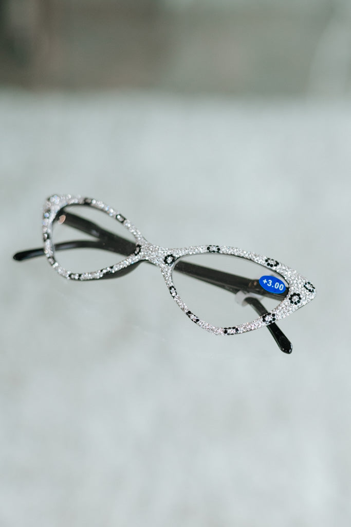 Leopard Rhinestone Cat Eye Readers