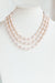 Half Leather 3 Row Teardrop Crystal Scoop Necklace