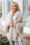 Faux Fur Trim Cape