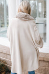 Faux Fur Trim Cape