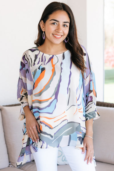 Sheer Abstract Blouse (SALE)