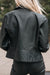 Faux Leather Quilted Accent Biker Jacket