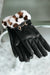 Faux Leather & Fur Trim Gloves