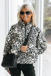 Half Zip Up Leopard Sweater