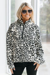 Half Zip Up Leopard Sweater