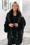 Faux Fur Trim Cape