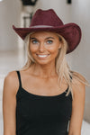 Suede 6 Row Rhinestone Band Cowboy Hat