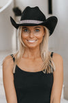 Suede 6 Row Rhinestone Band Cowboy Hat