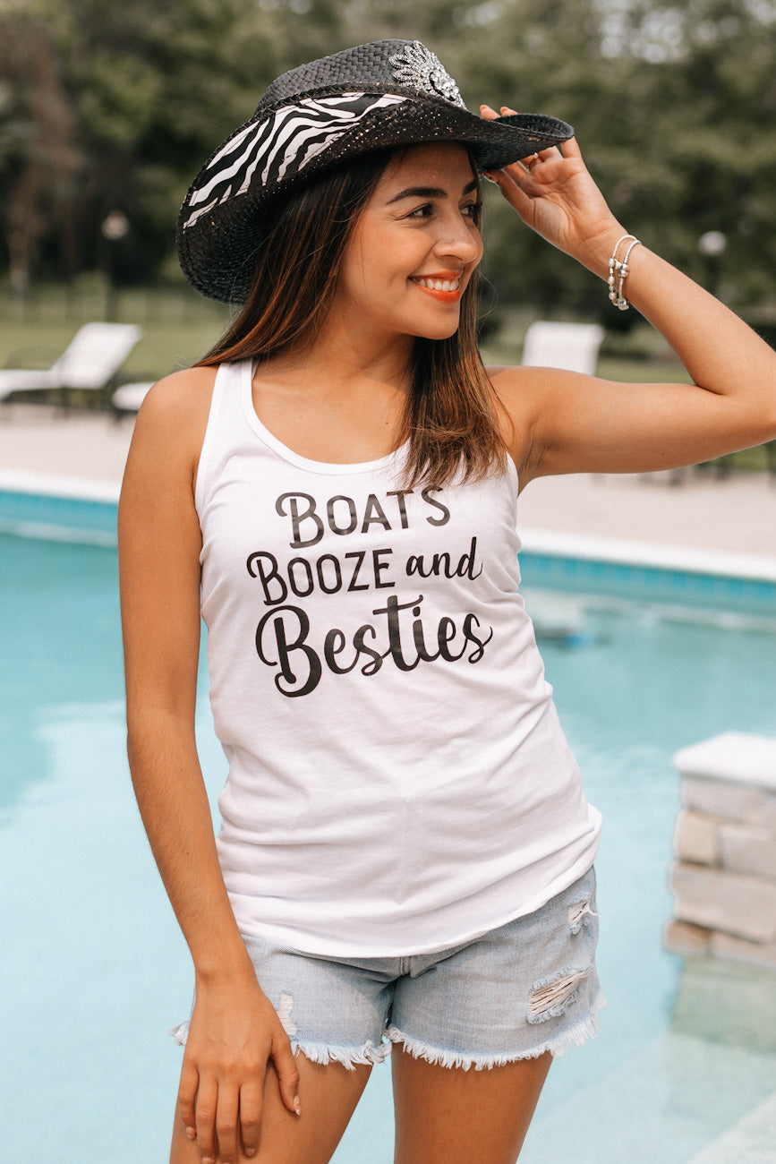 Boats and Booze Racer Back Tank (SALE)