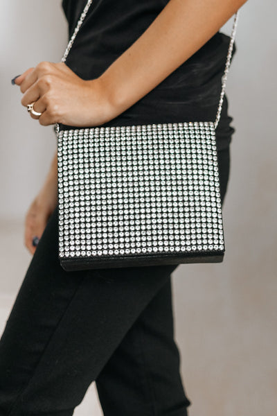 Dazzle Rhinestone Flap Over Clutch