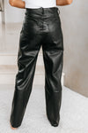 Faux Leather Straight Leg Pants