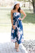 Strapless Floral Print With Belt Dress (SALE)