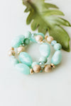 2 Layer Irregular Stone Stretch Bracelet