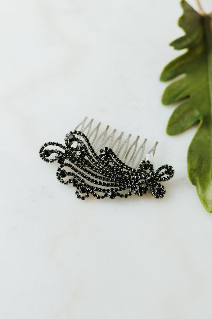 Side Scroll Rhinestone Hair Comb