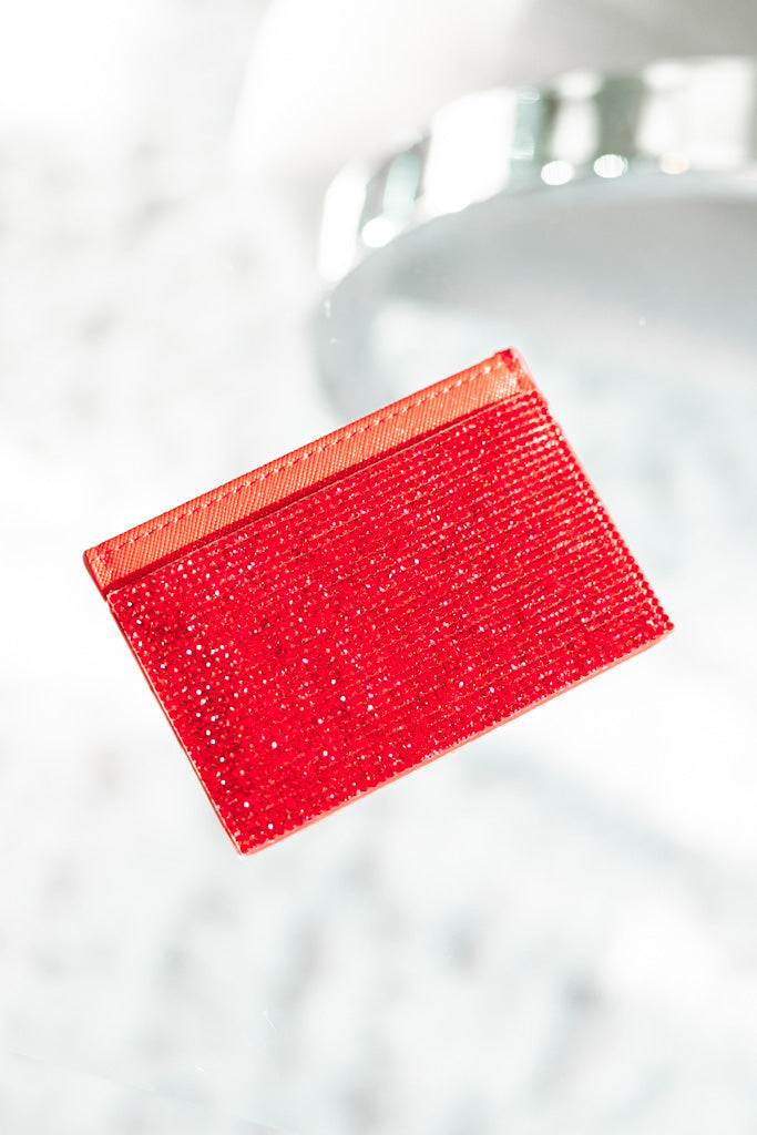 Rhinestone Slim Cardholder Wallet