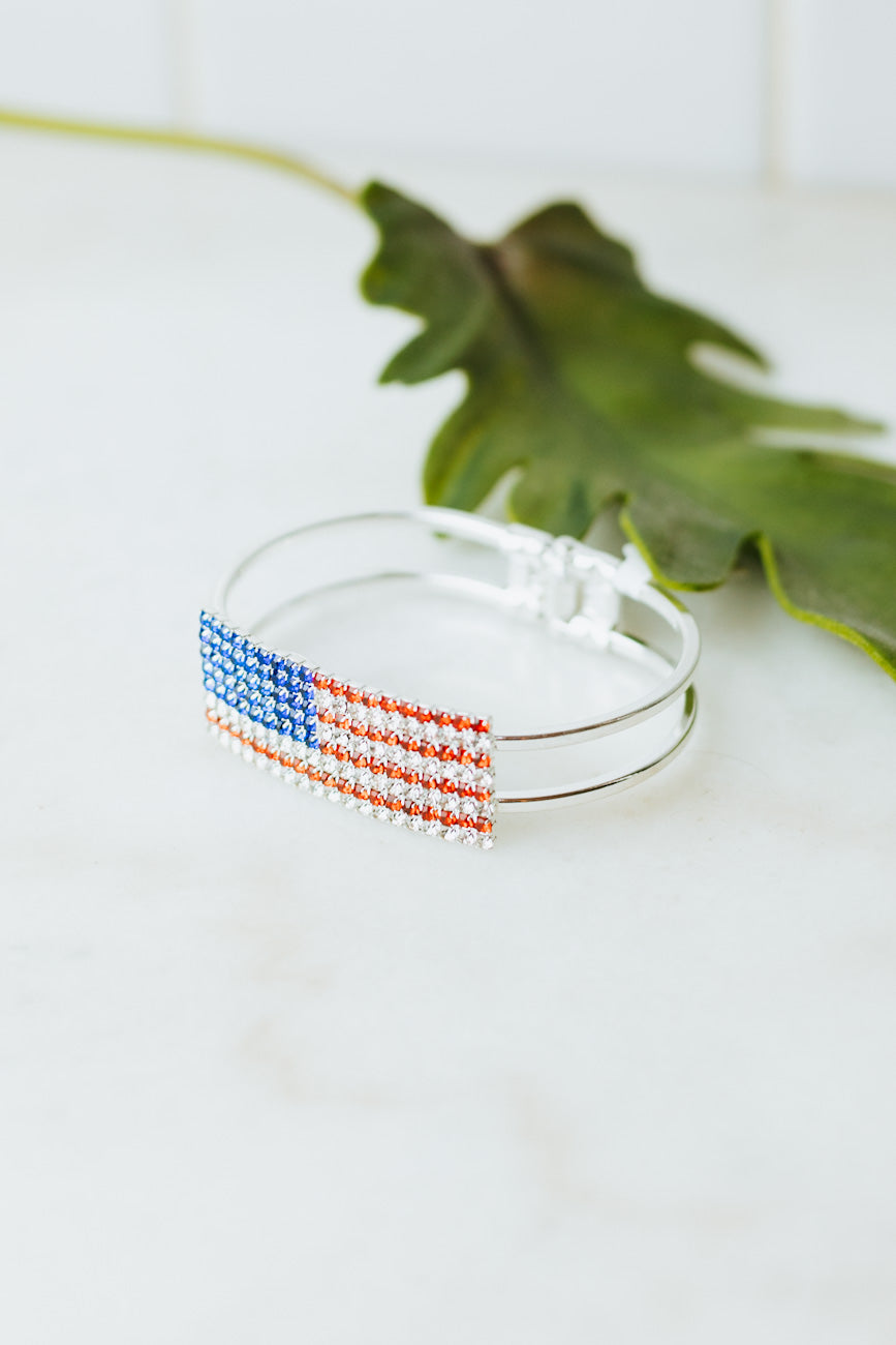 American Flag Thinner Cuff Bracelet