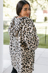Fuzzy Leopard Open Jacket