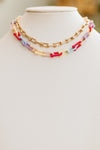 Short Double Interlinked Chain Necklace