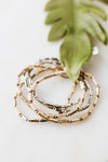 Metal Barrel & Circle Crystal Alt Strand Bracelet