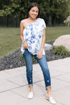 Floral Print Woven Ruffle One Shoulder Top (SALE)