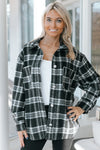 Rhinestone Trim Plaid Shacket