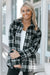 Rhinestone Trim Plaid Shacket