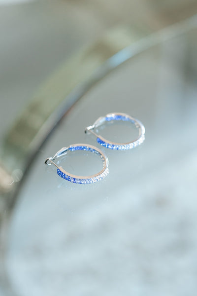 Small Faded Rhinestone Hoops